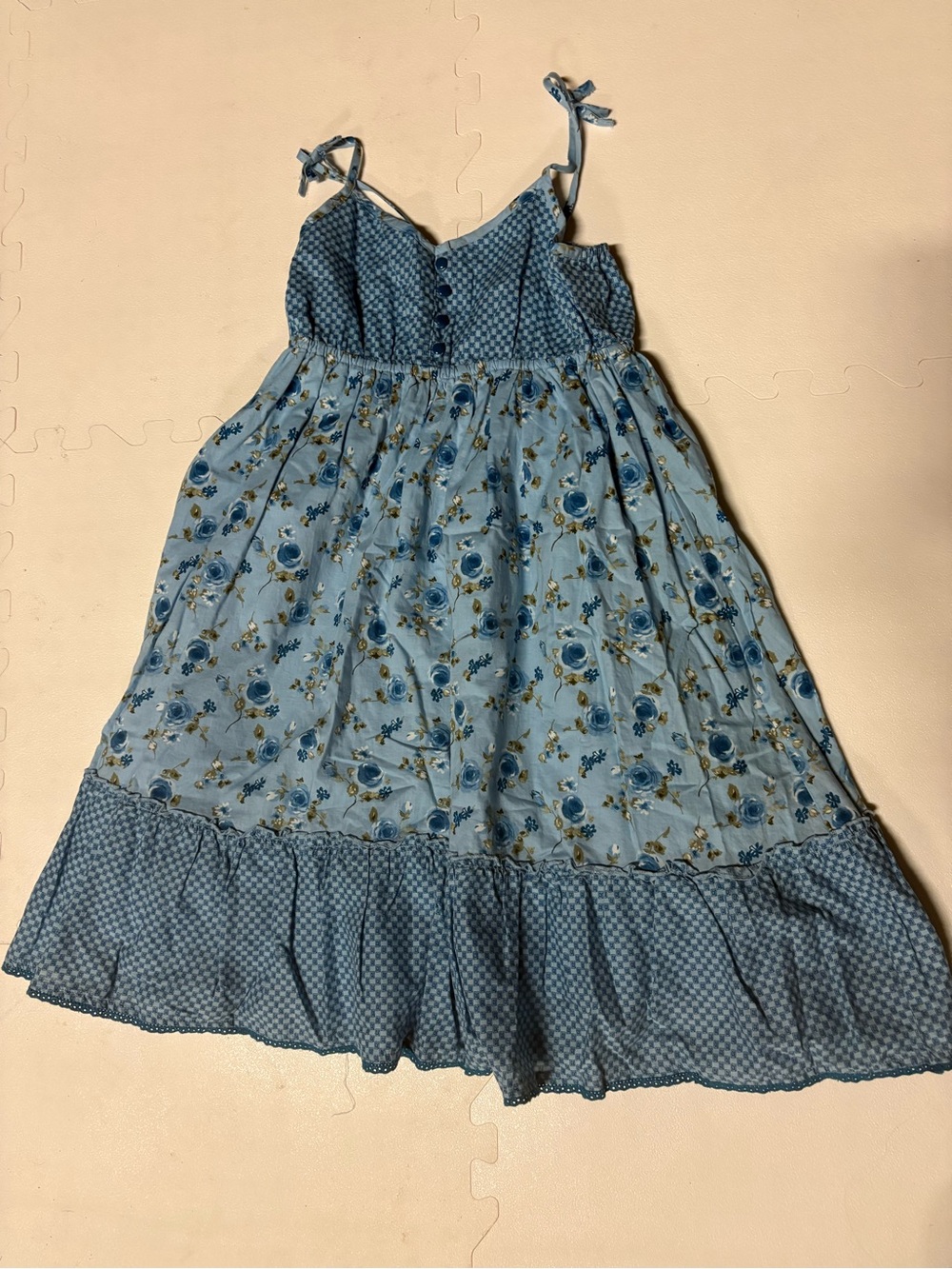 Place Blue Floral Tie-Shoulder Sundress